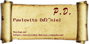 Pavlovits Dániel névjegykártya